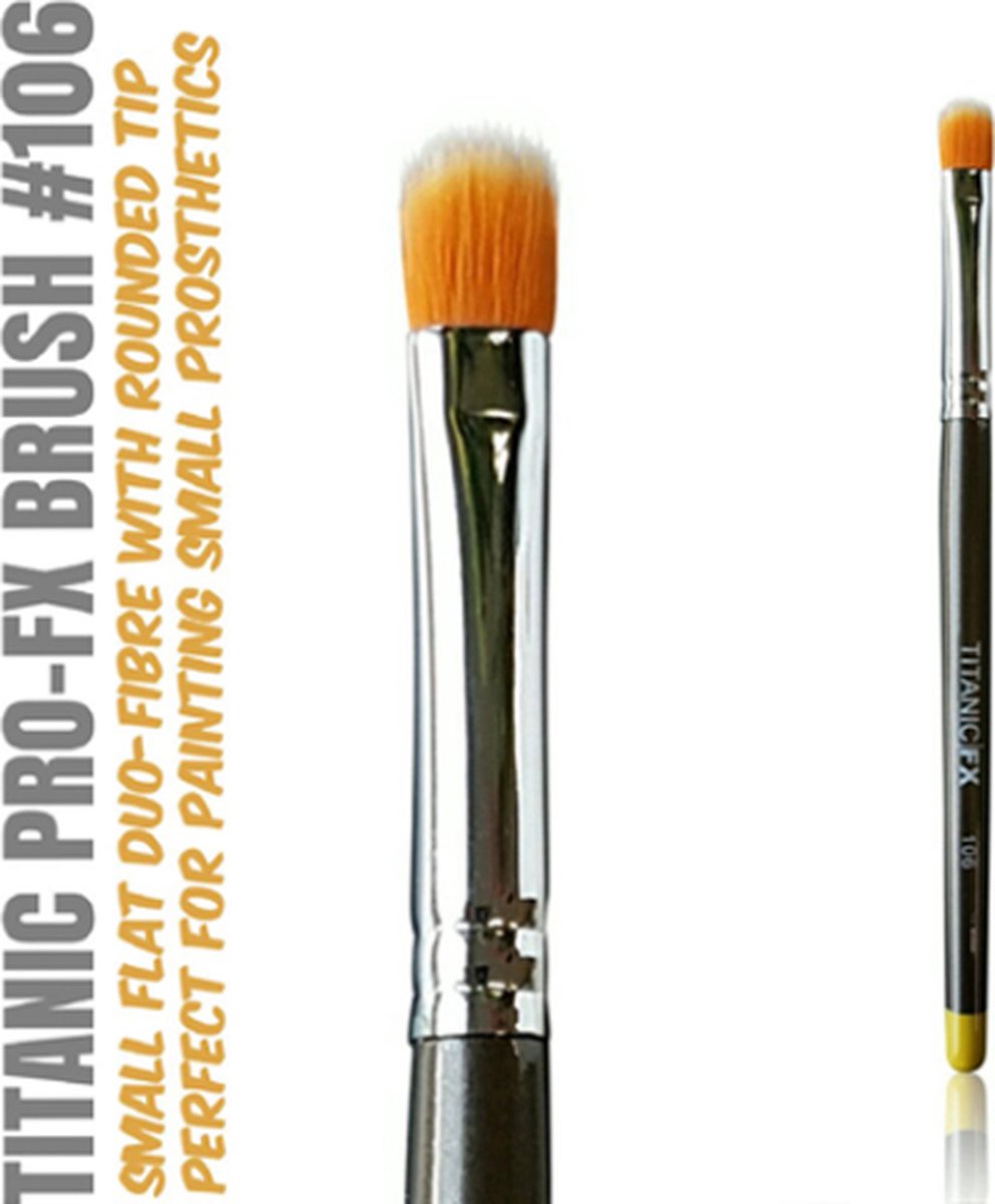 Titanic FX Small Flat Duo Fiber Stipple Brush 106 | Special Effects penseel